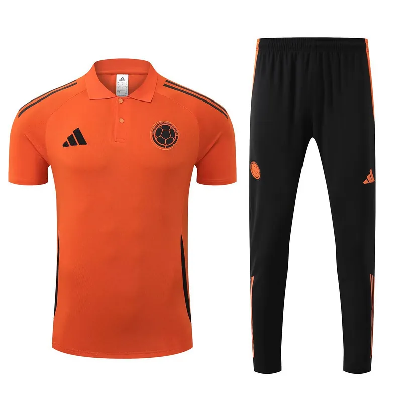 25-26 Colombia Orange POLO Training Kits Football Tracksuits 3