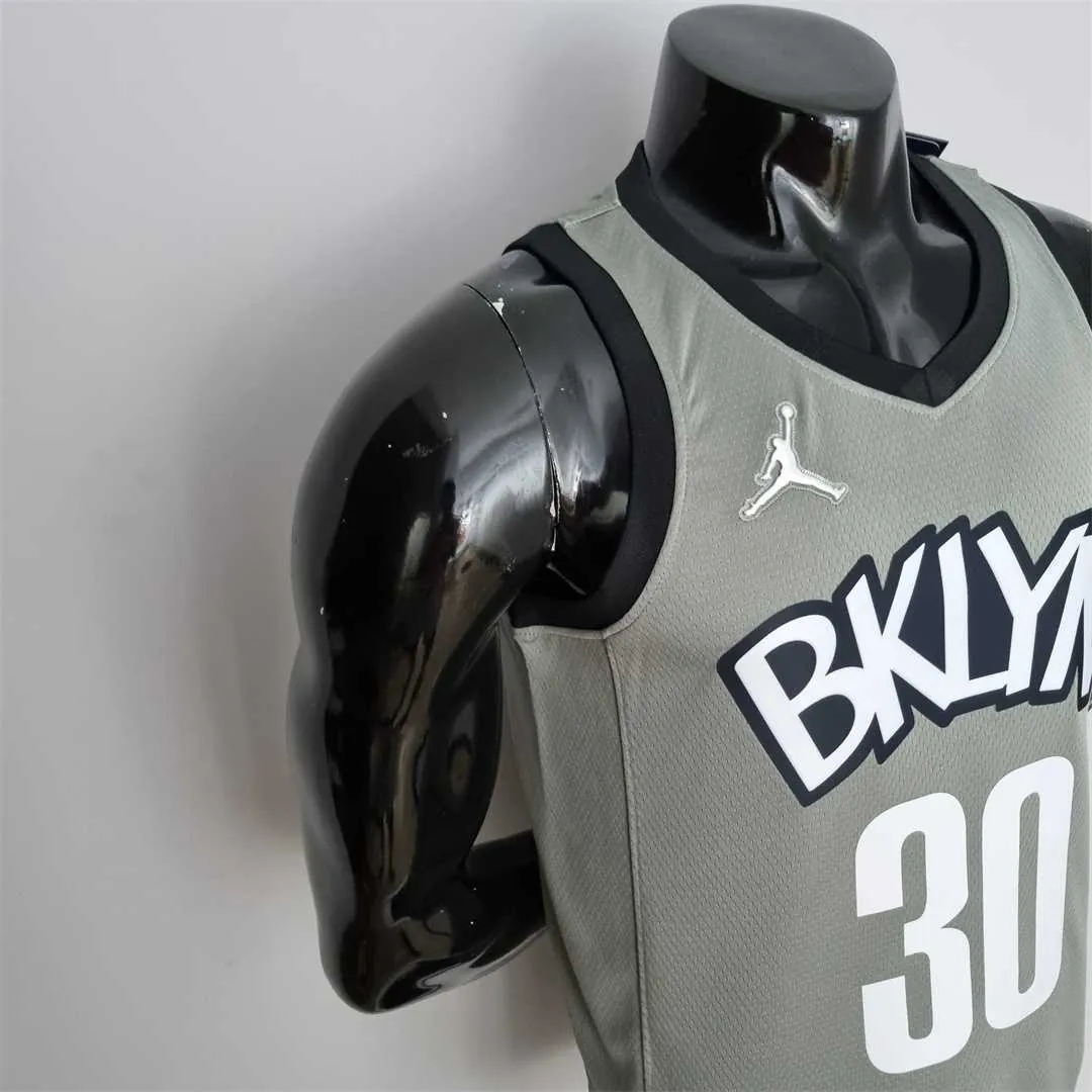 75th Anniversary Curry #30 Brooklyn Nets City Edition Gray NBA Jersey 1