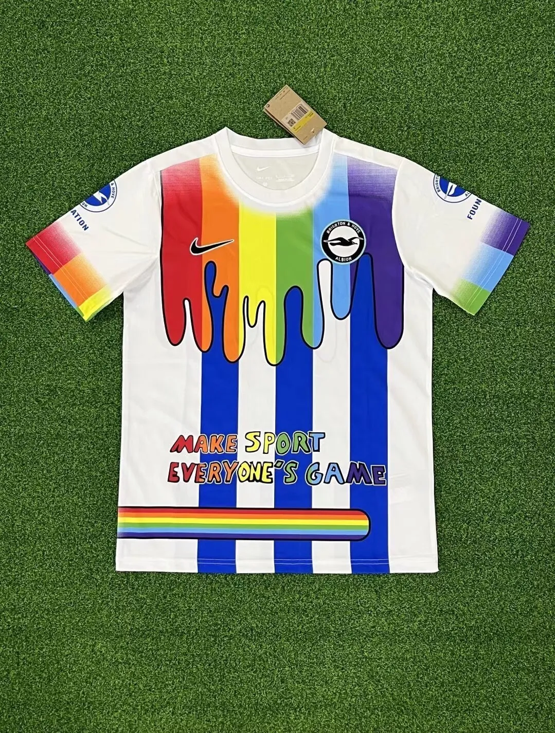 23-24 Brighton Rainbow Laces Pre-Match Size-S-4XL Jersey Yupoo 2
