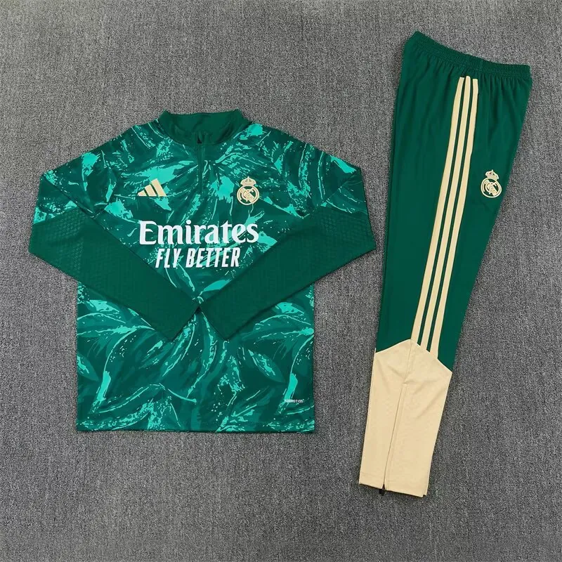 26-27 Real Madrid Mens Kit Green Camouflage Half Pull Training Suit Yupoo 7 3