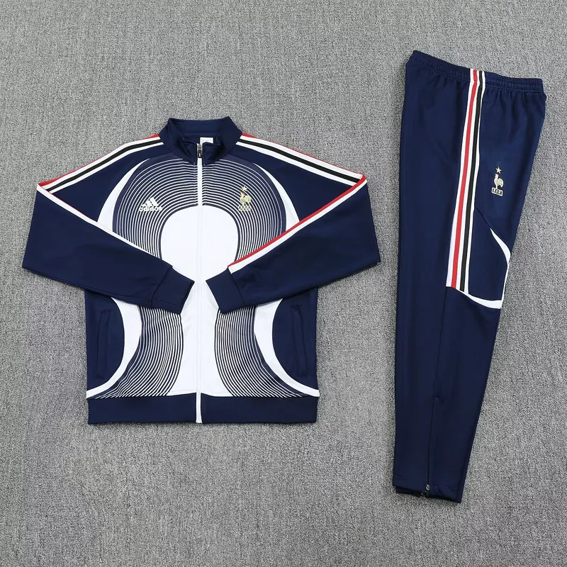 25-26 France Local Retro Football Tracksuits Long Jacket Suits 1