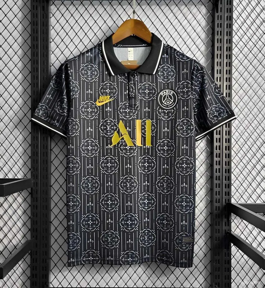 24-25 PSG Paris LV Joint Edition Kit Black POLO été Sports Shirt AAAAJersey Supplier Yupoo 9