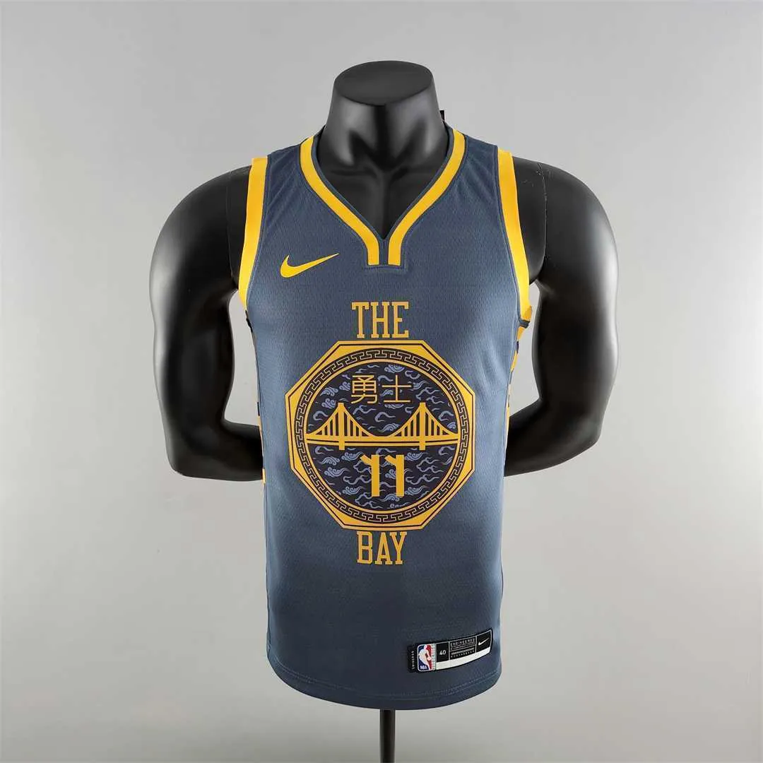 2018 HOMPSON #11 Golden State Warriors Grey NBA Jersey 10