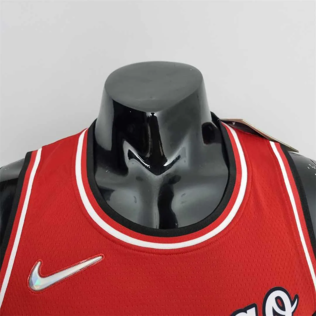 75th Anniversary 2022 Season Chicago Bulls CARUSO #6 City Edition Red NBA Jersey 4