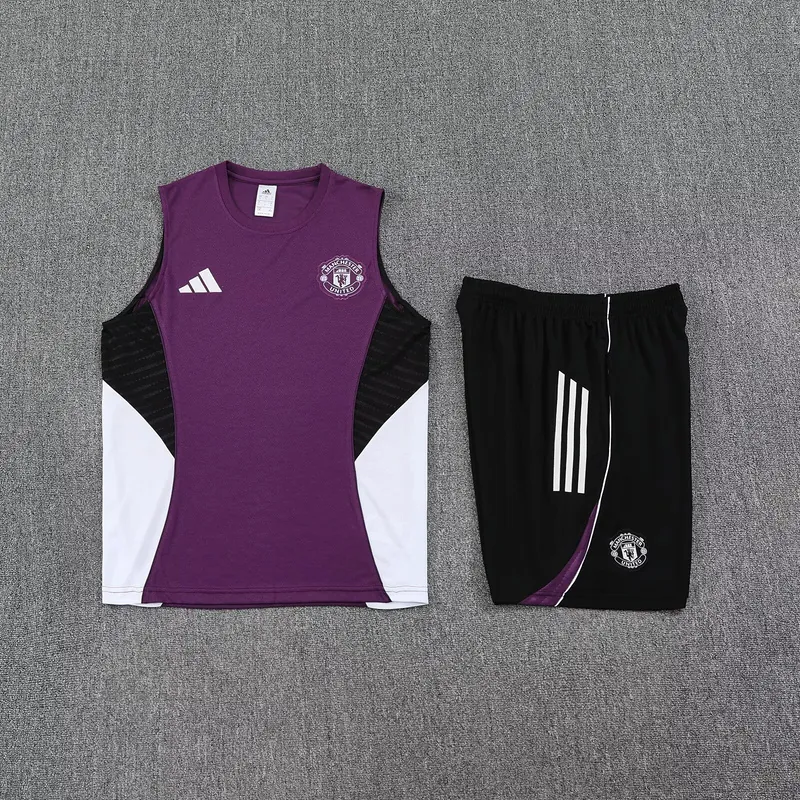 25-26 Manchester United Rose Training Kits Football Vest Suits 1