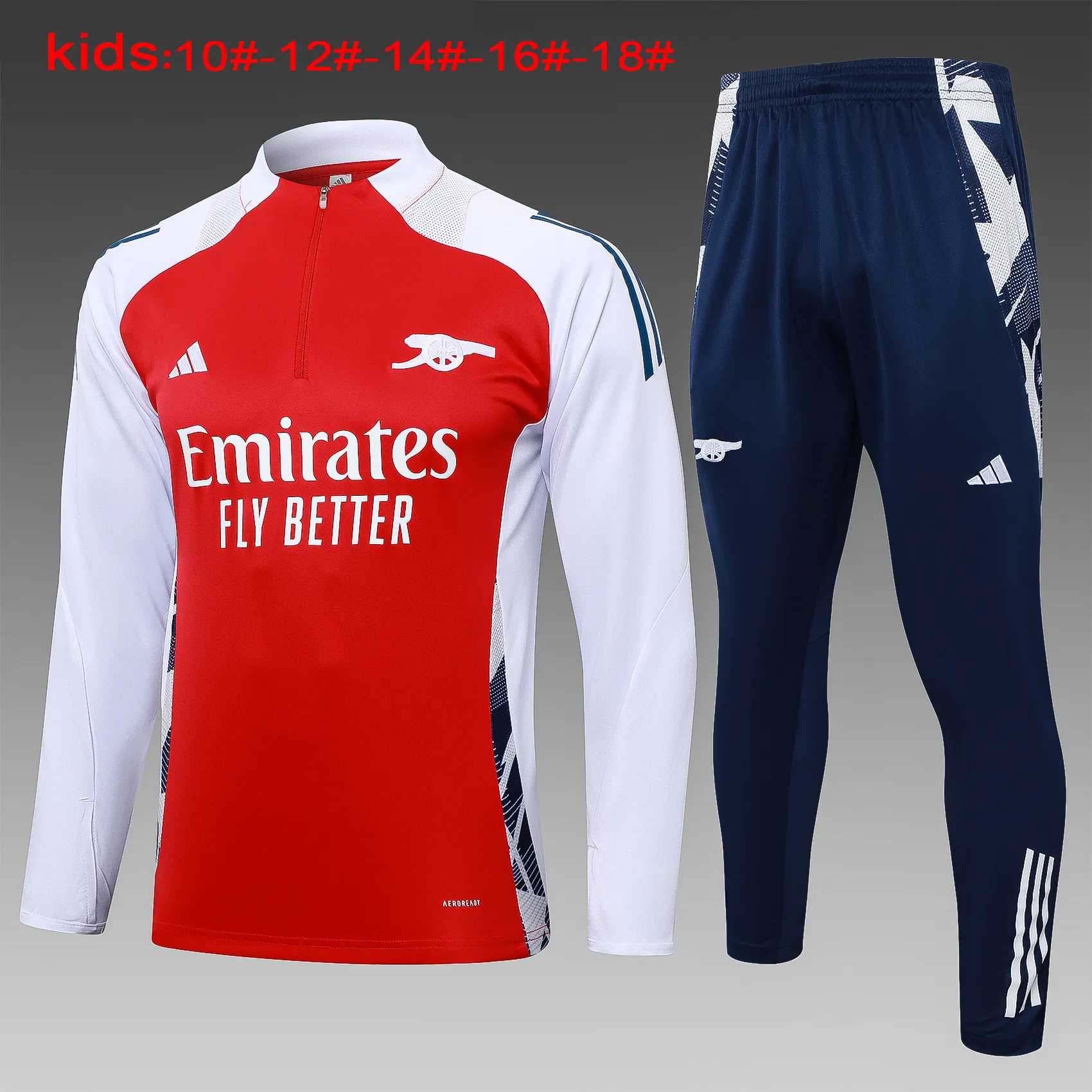 24-25 Arsenal Kids Long Sleeve Training Suit Football Shirts 1