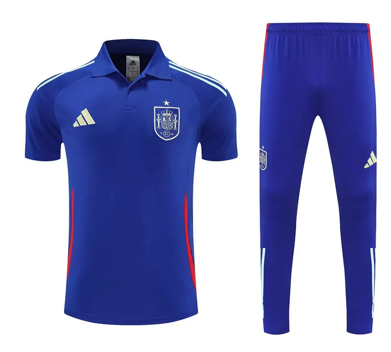 25-26 Spain Blue Training Blue Polo Kit Soccer AAAAJersey Yupoo 3
