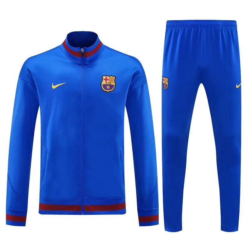 25-26 Barcelona Blue Football Tracksuits Long Jacket Suits 3