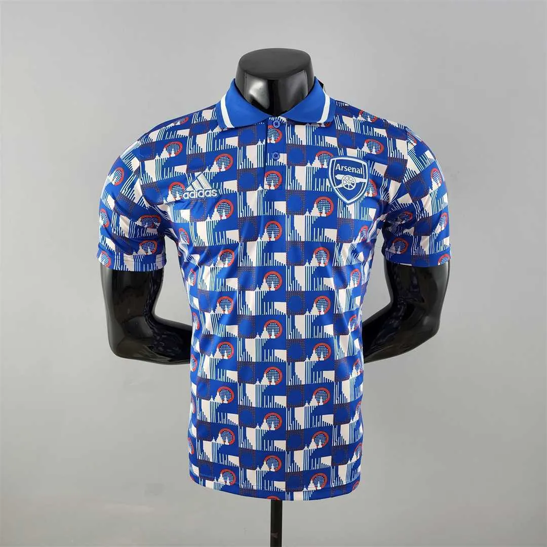 22-23 Arsenal POLO bluewhite plaid 8