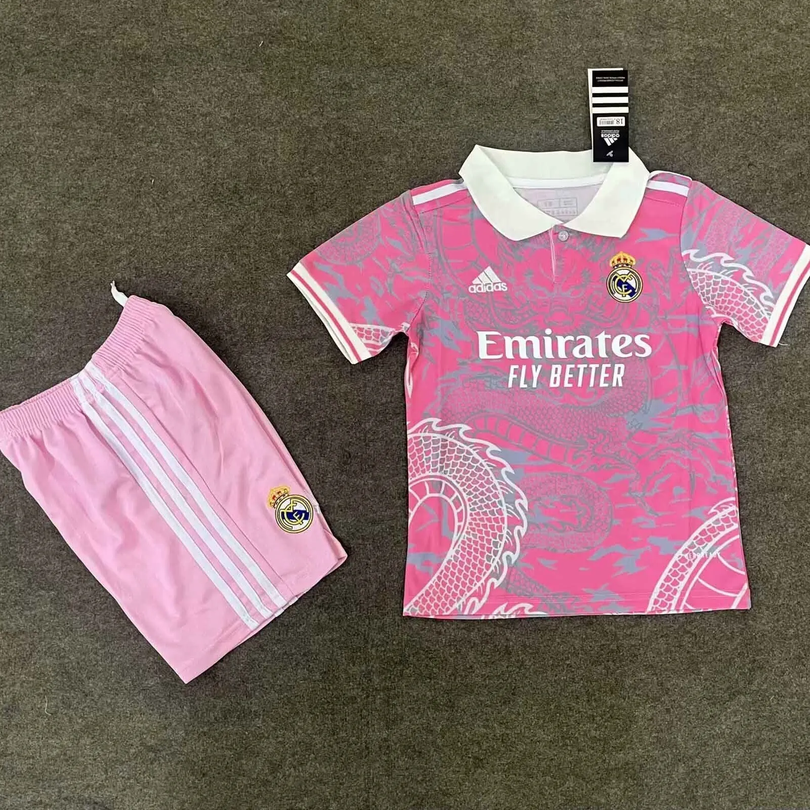 25-26 Real Madrid Pink Dragon Special Edition Kid Kits Youth Apparels AAAAJersey Dropship Yupoo 2