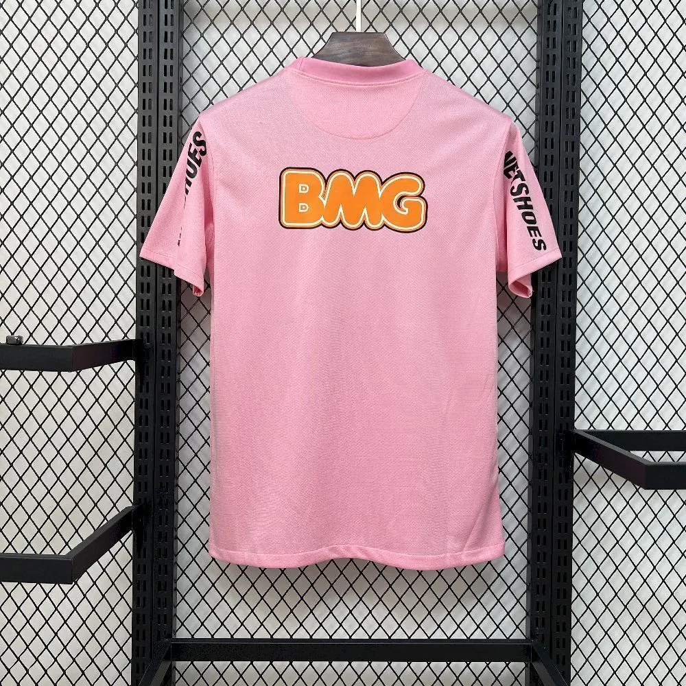 11-12 Santos Pink Retro Kit Vintage Football T-Shirt AAAAJersey Dropship Yupoo 3