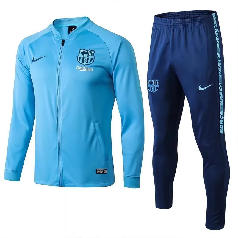 25-26 Barcelona Football Tracksuit Blue Long Jacket Suits 3