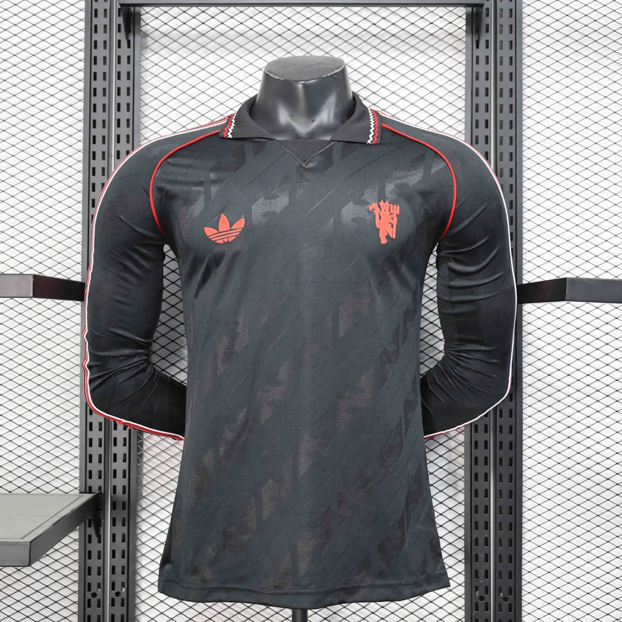 25-26 Manchester United OG Black Long Sleeve Kit Player Version Shirt AAAAJersey Dropship Yupoo 3