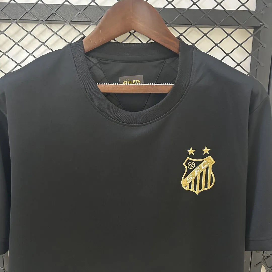 25-26 Santos Pelé Black Kit Soccer T-Shirt AAAAJersey Dropship Yupoo 5