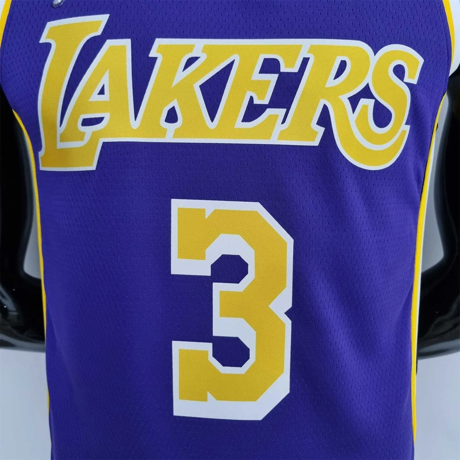 75th Anniversary Davis #3 Los Angeles Lakers Jordan Purple NBA Jersey 8