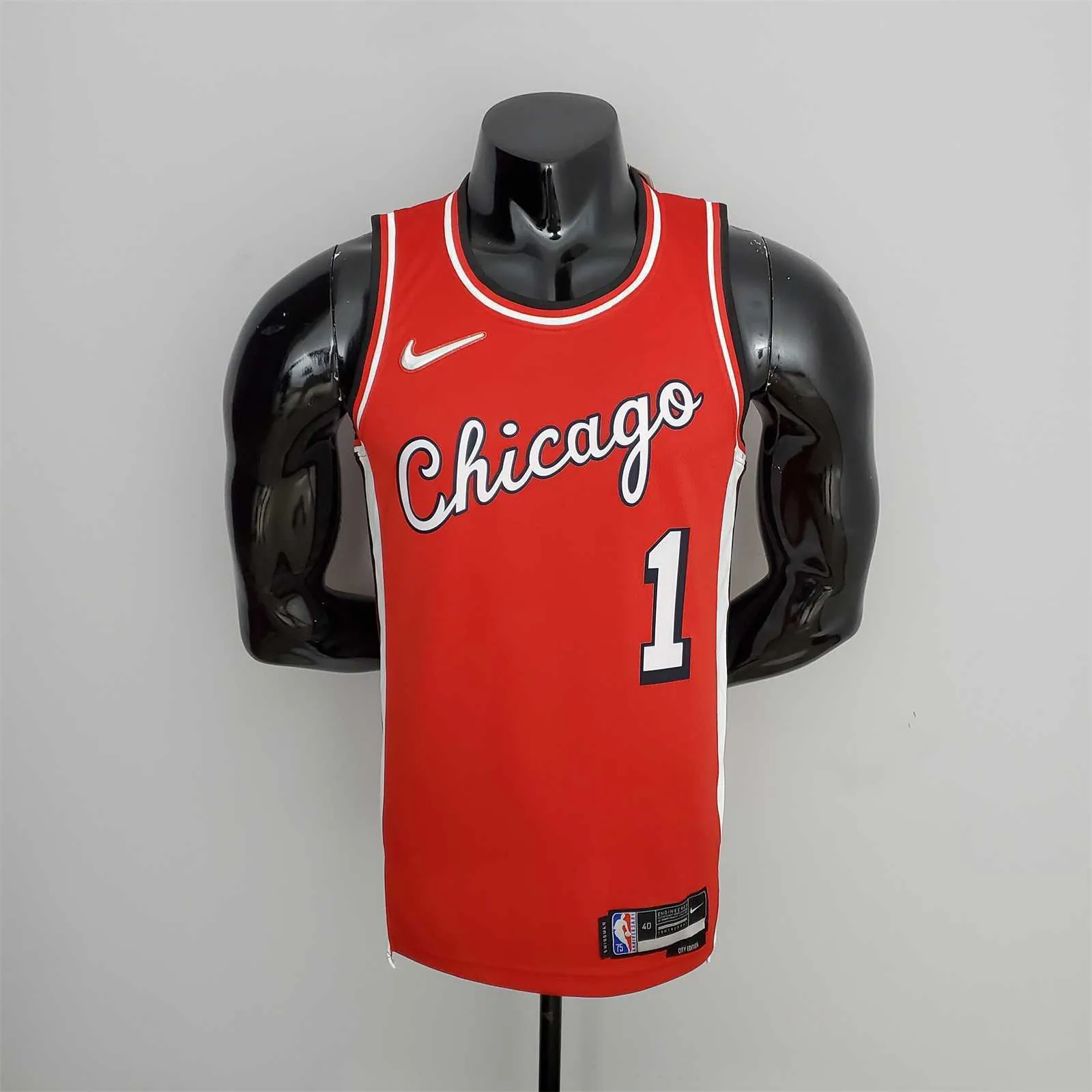 75th Anniversary 2022 Season Chicago Bulls ROSE#1 City Edition Red NBA Jersey 10