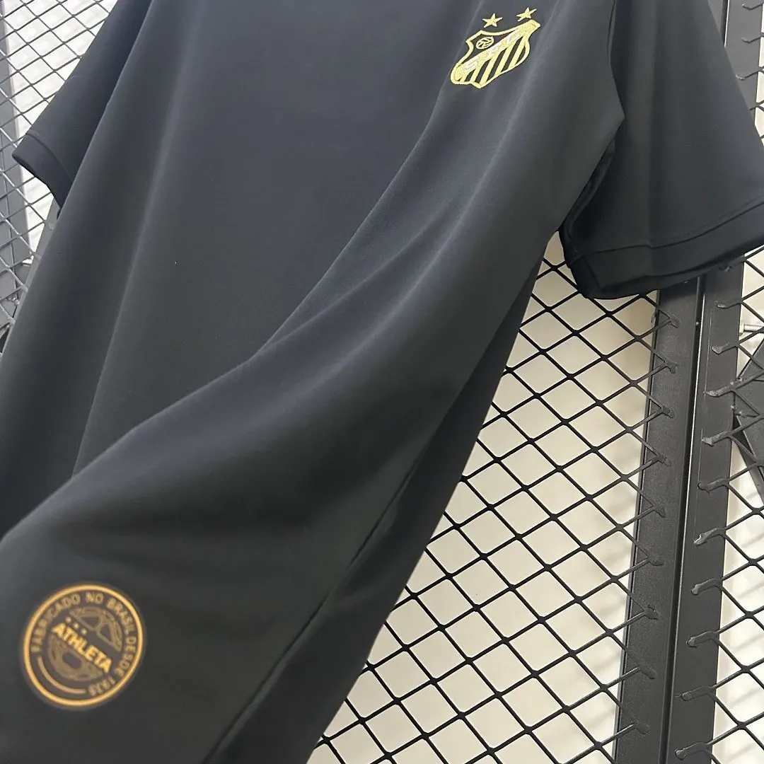 25-26 Santos Pelé Black Kit Soccer T-Shirt AAAAJersey Dropship Yupoo 1