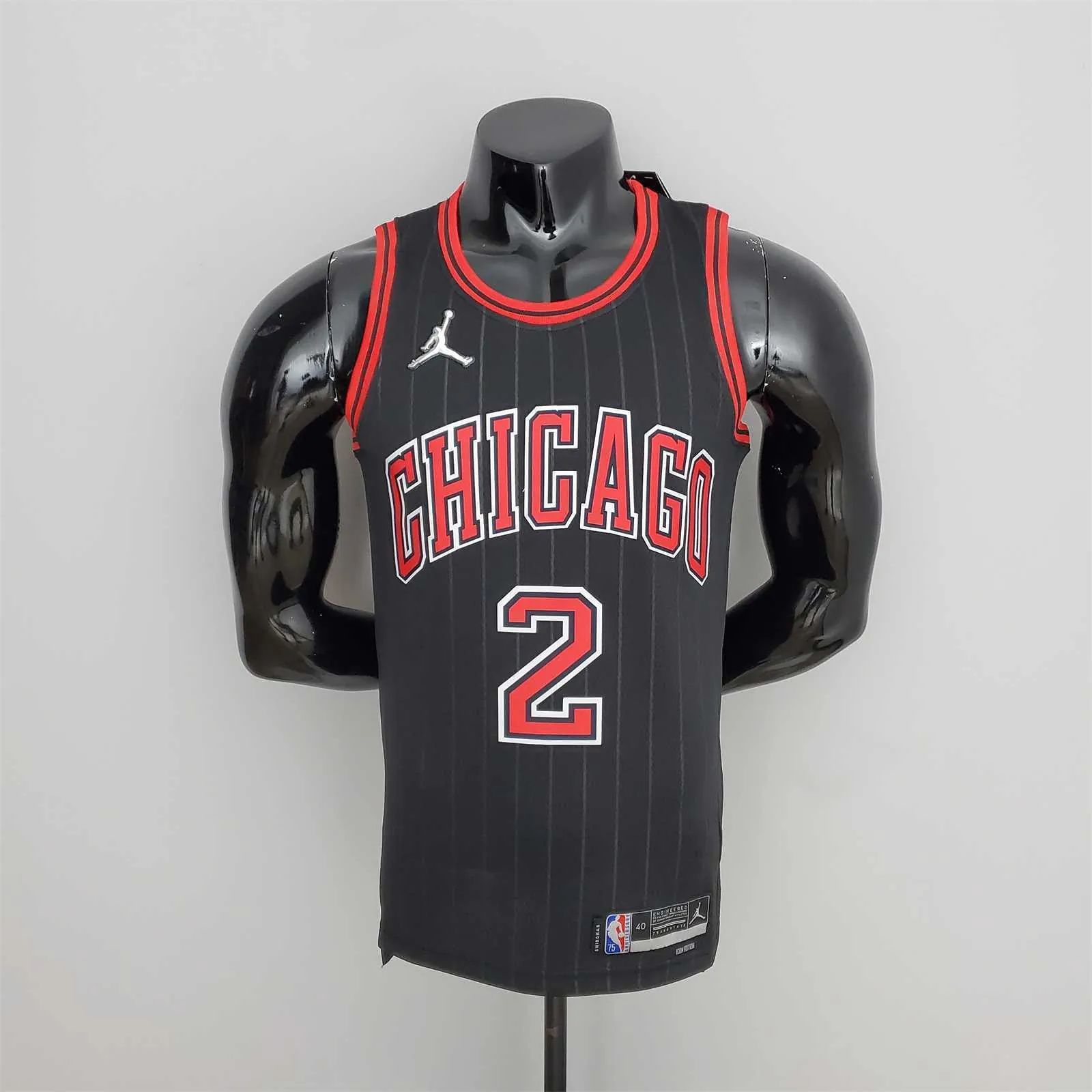 75th Anniversary Ball #2 Bulls Flyers Black NBA Jersey 9