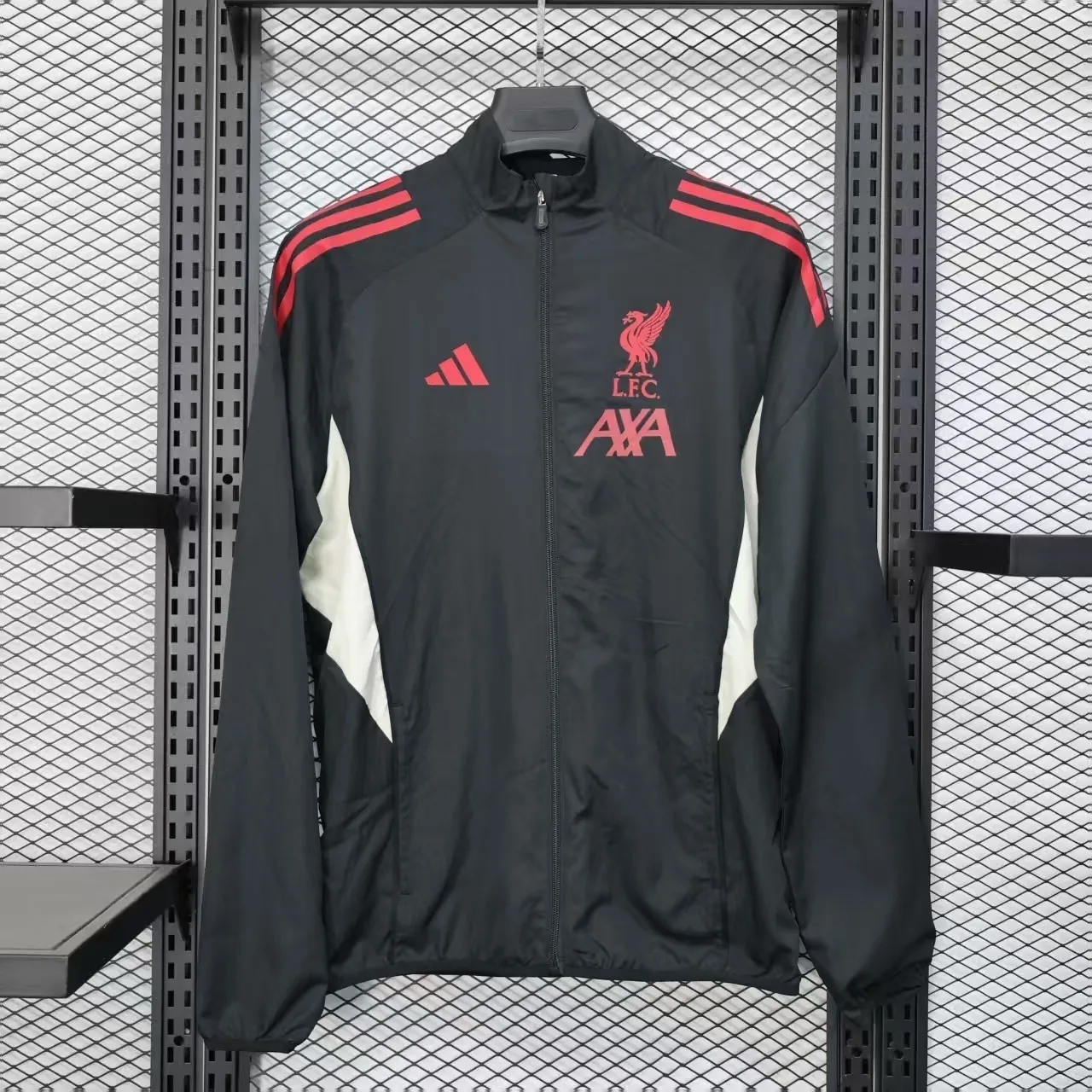 25-26 Liverpool Black Windbreaker Jacket AAAAJersey Supply Yupoo 3
