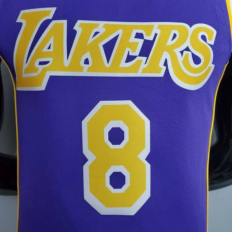 New Lakers Jordan Bryant #8 Theme Purple Round Neck 3