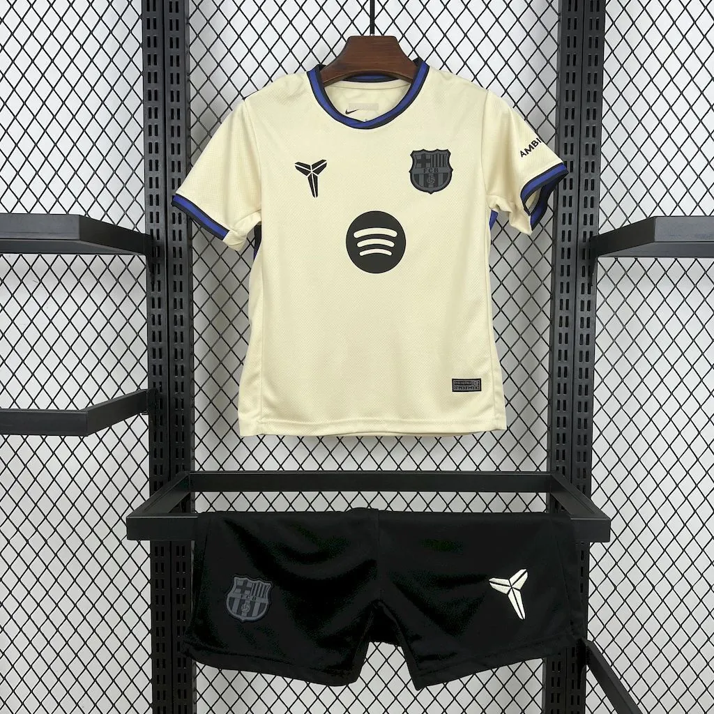 25-26 Barcelona Away Kid Kits Youth Apparels AAAAJersey Supply Yupoo 12
