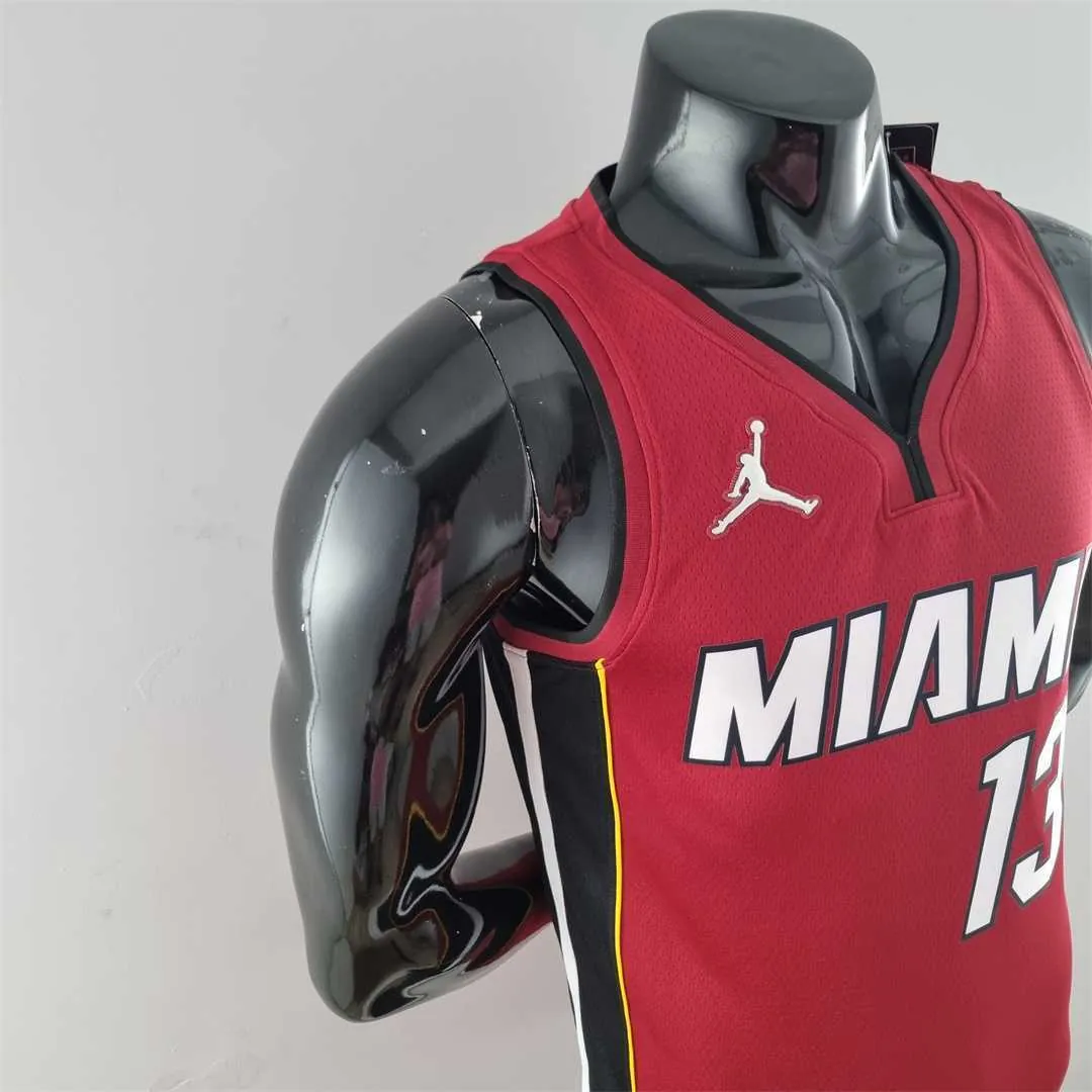 75th Anniversary Miami Heat Jordan ADEBAYO#13 Burgundy NBA Jersey 7