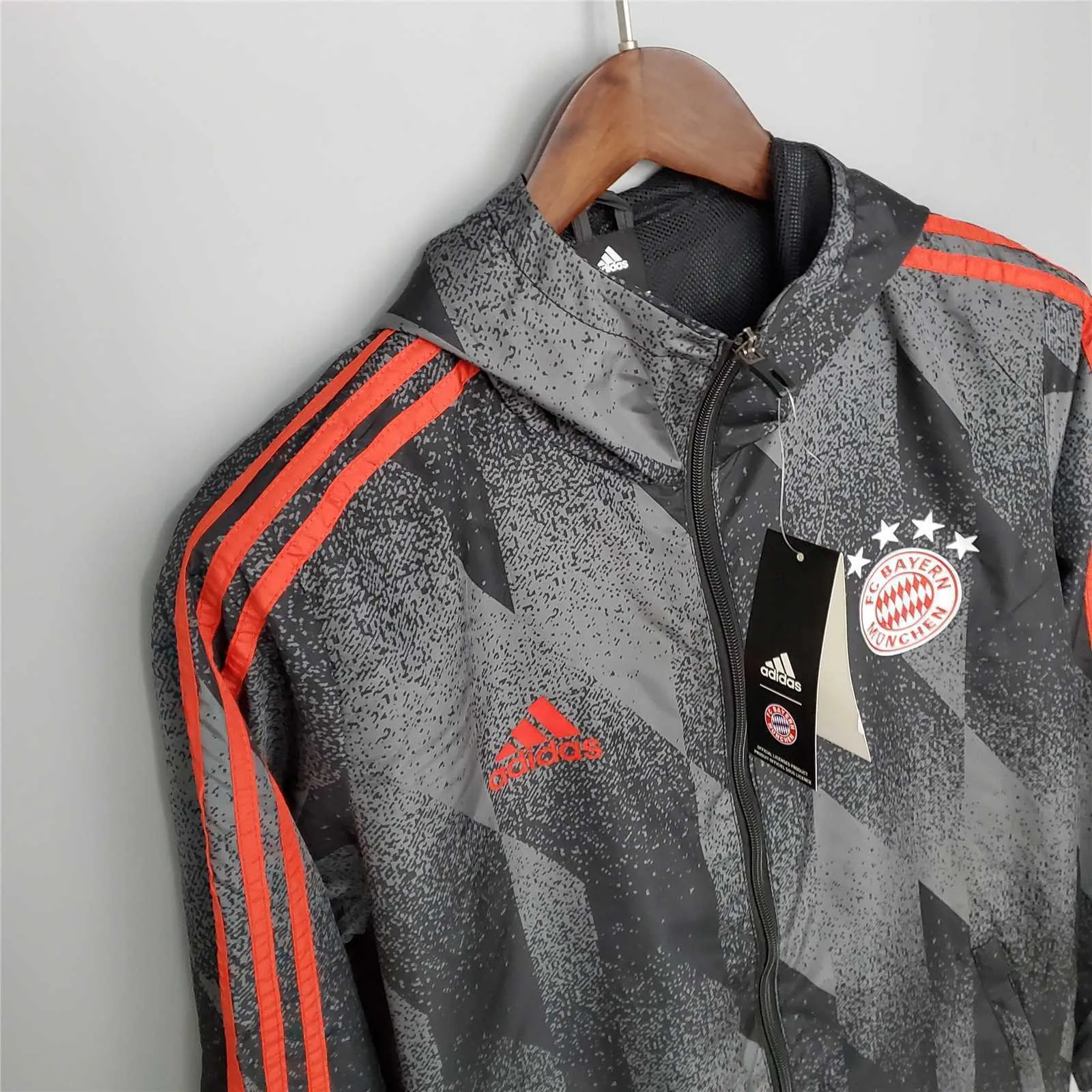 21-22 Bayern Munich Black Pattern Windbreaker 7