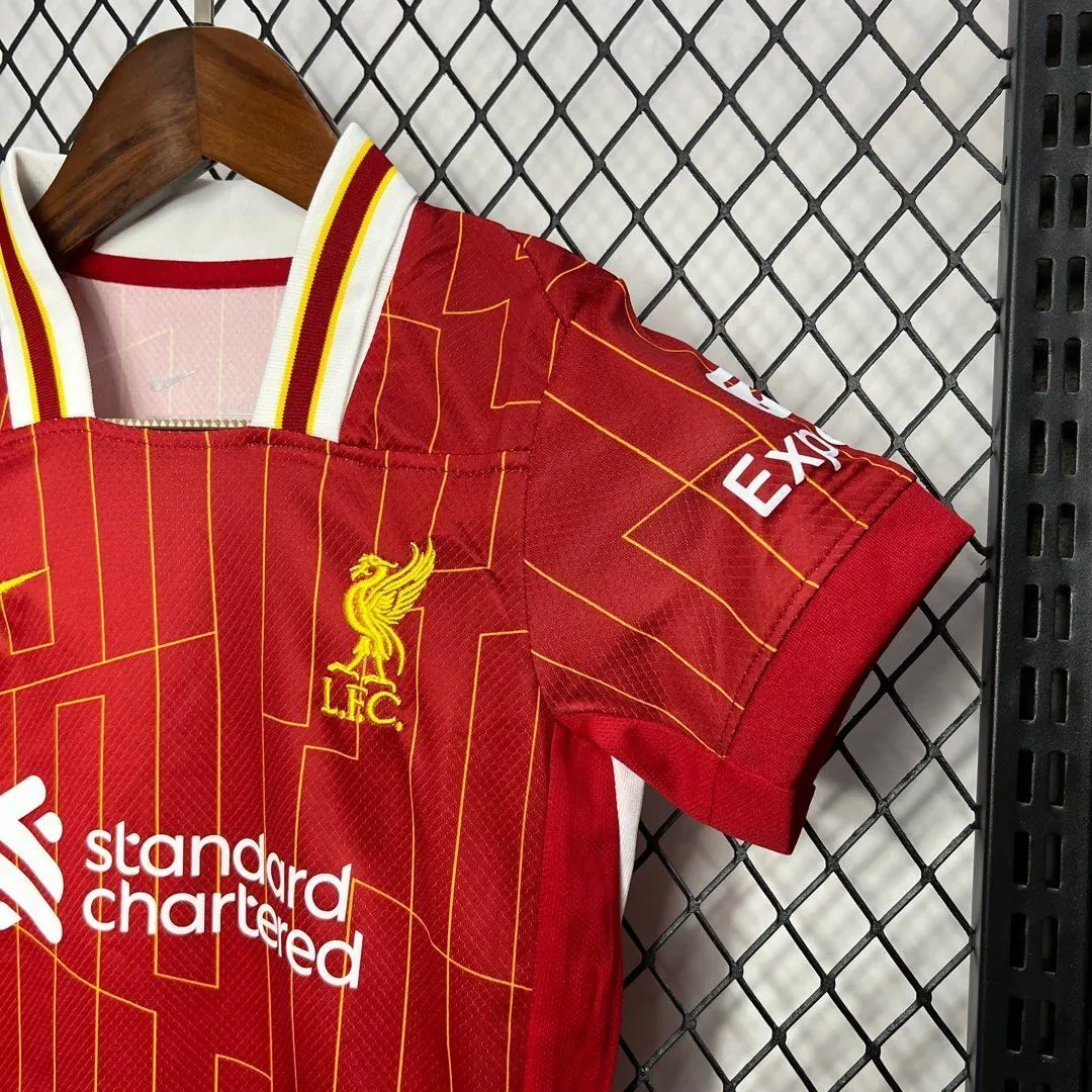 24-25 Liverpool Home Kid Kits Youth Apparels Football AAAAJersey Yupoo 16-28 1