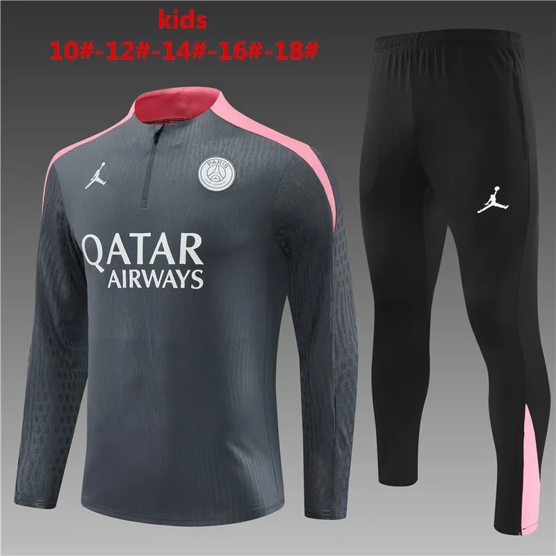 24-25 PSG Kids Player Long Sleeve Training Suit Football Shirts 1