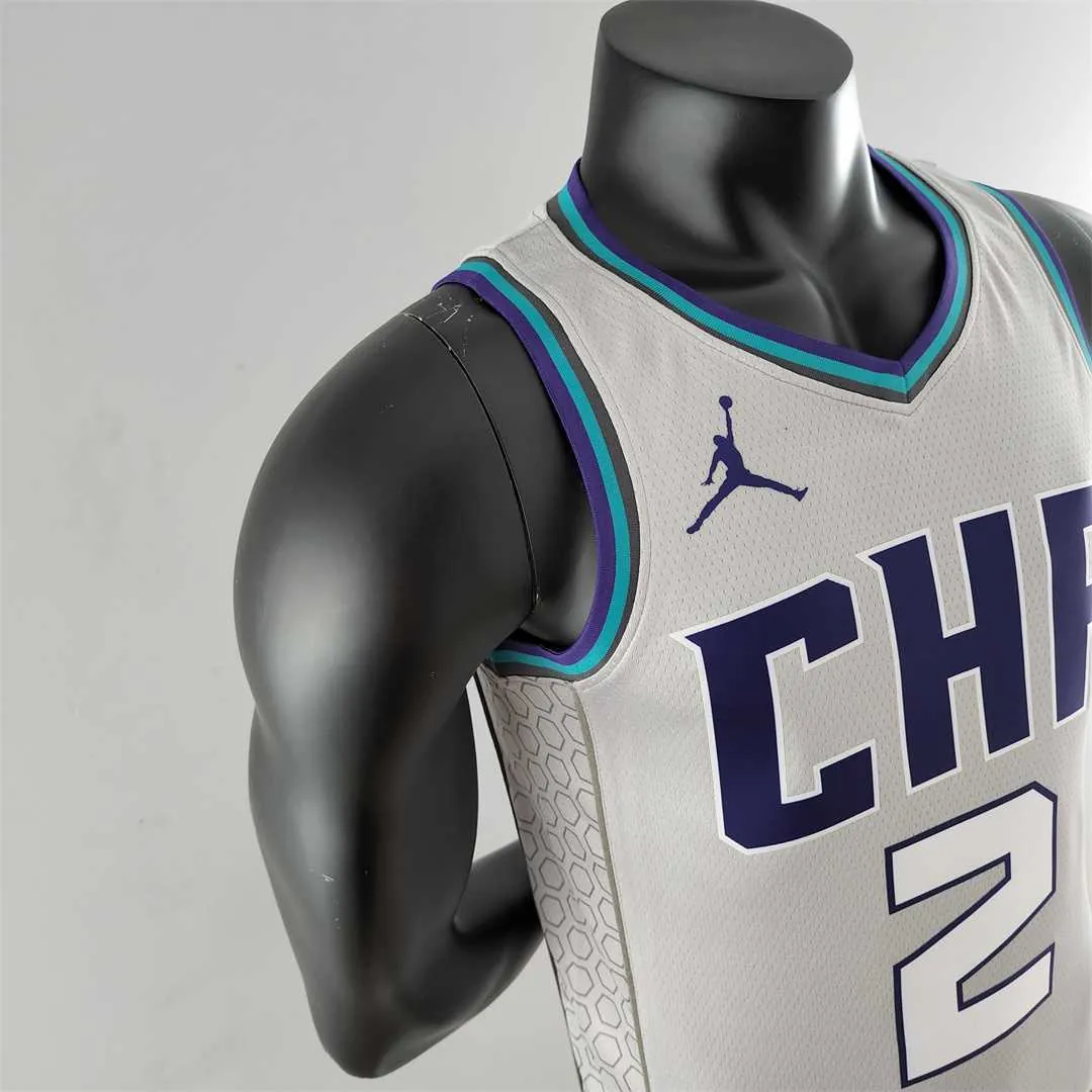 2019 Ball#2 Charlotte Hornets Grey NBA Jersey 7