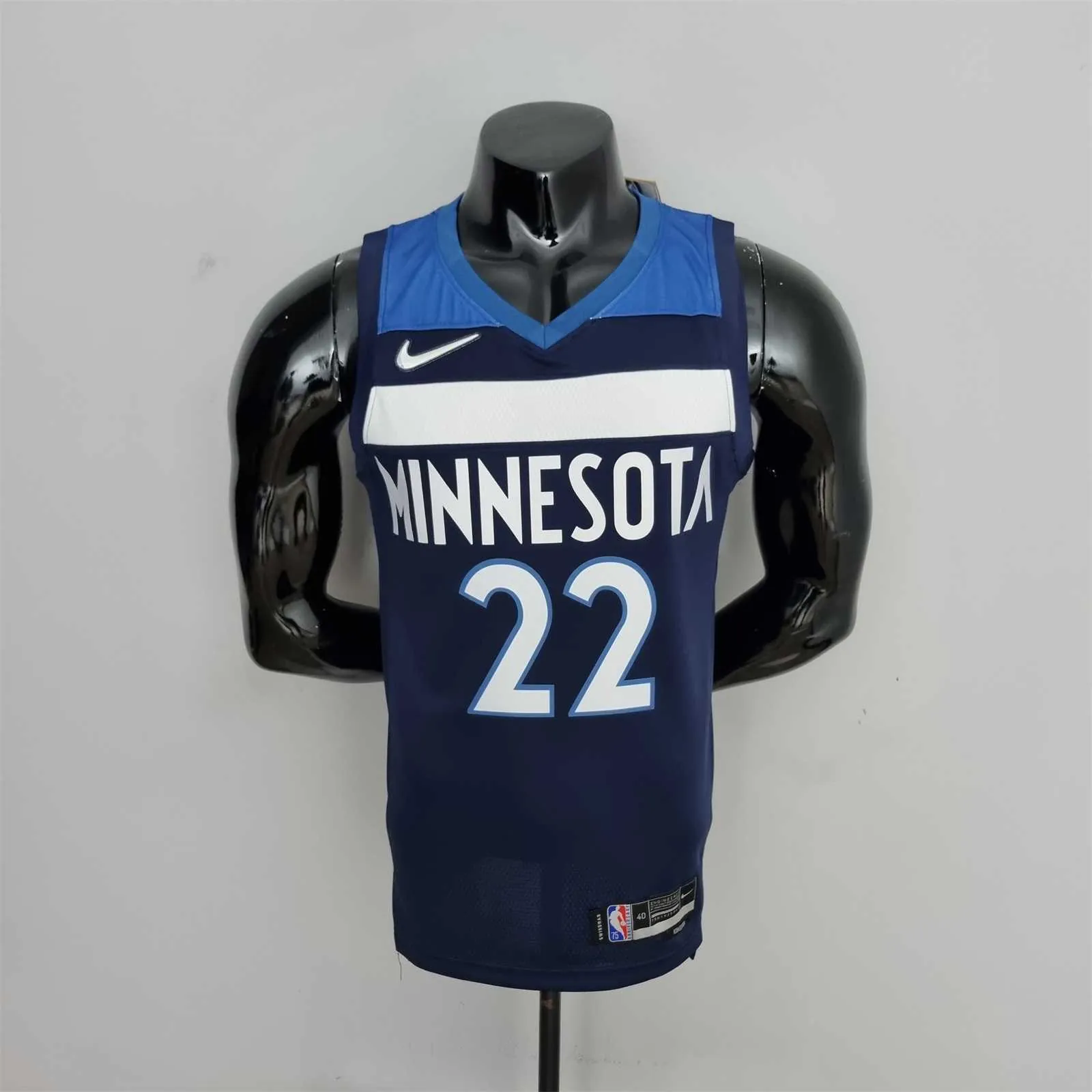 75th Anniversary Minnesota Timberwolves Wiggins #22 Royal Blue NBA Jersey 9