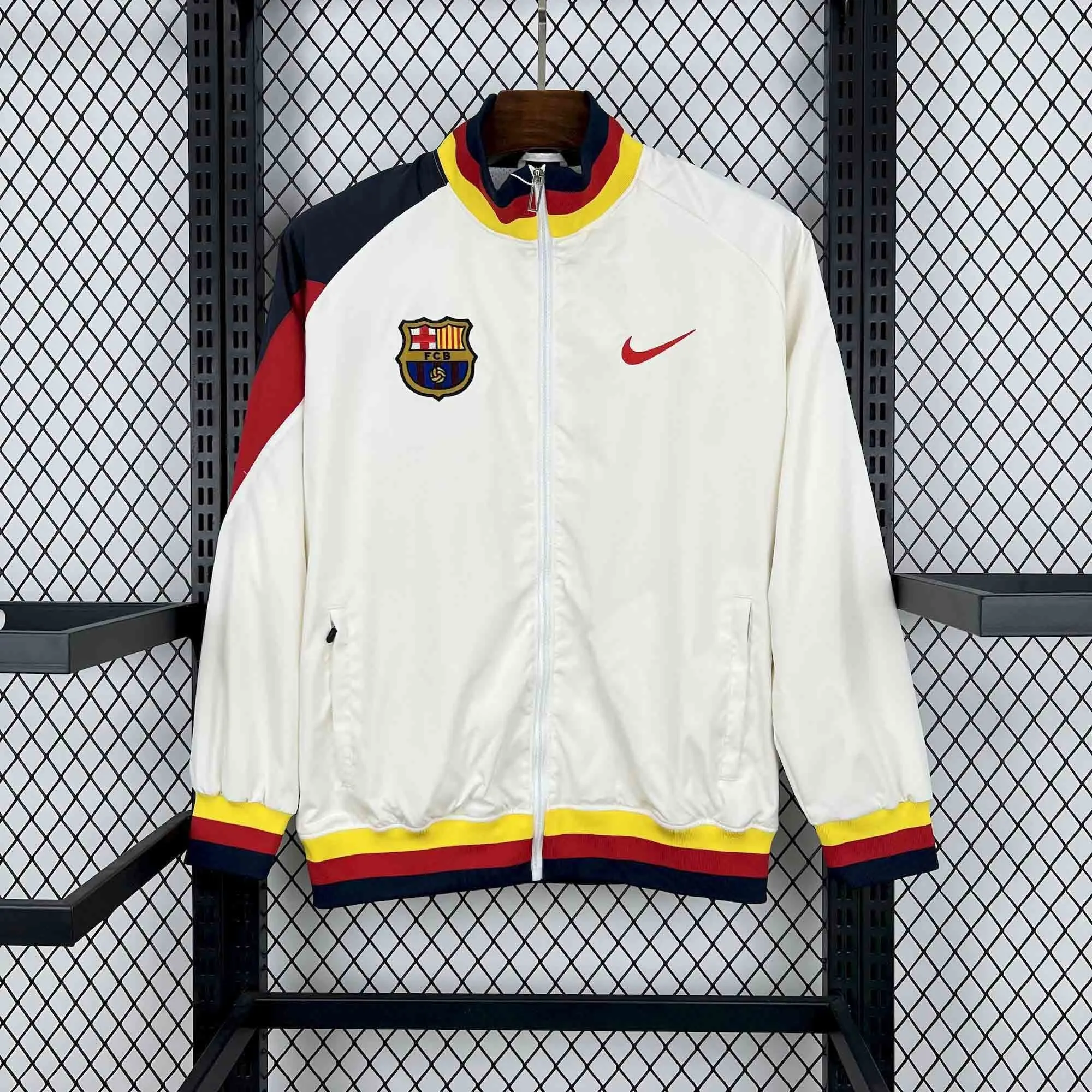24-25 Barcelona White Windbreaker Jacket AAAAJersey Supplier Yupoo 6