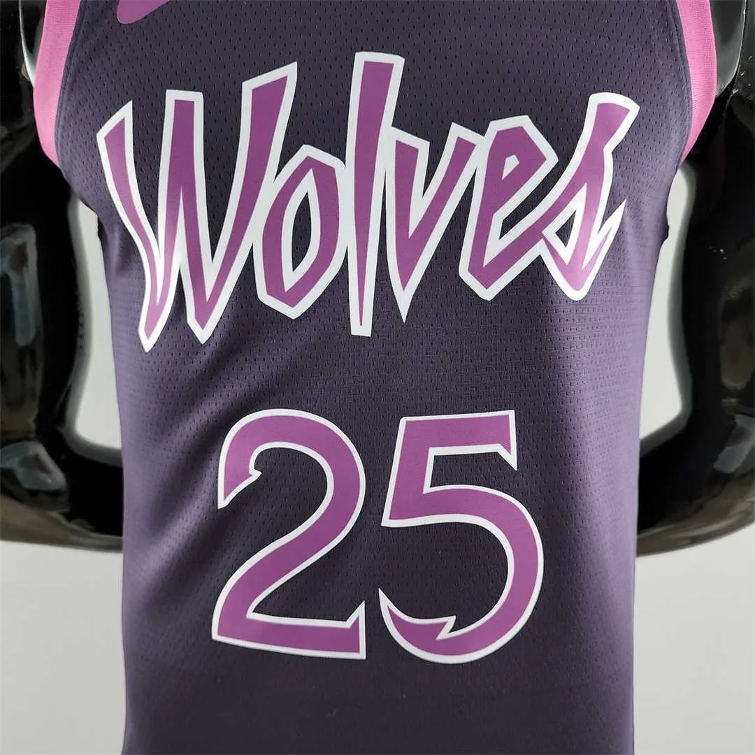 Minnesota Timberwolves ROSE#25 Black and Purple NBA Jersey 2