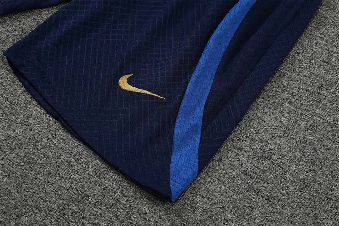 2022 France Training Suit Short Sleeve Kit White Blue 5
