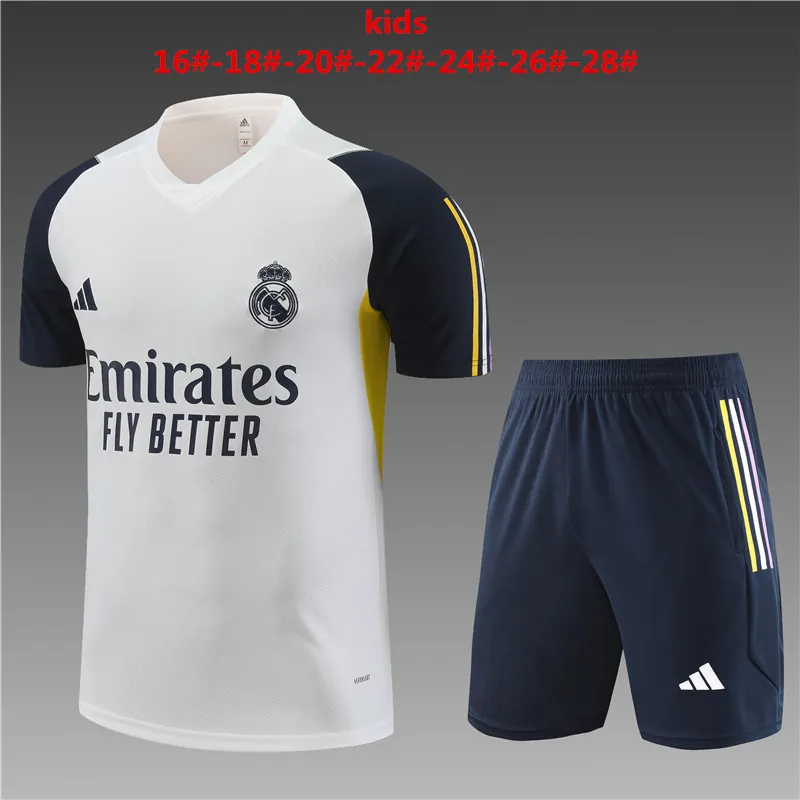 23-24 Real Madrid White Kids Kit Training Suits Soccer Jerseys Yupoo 1