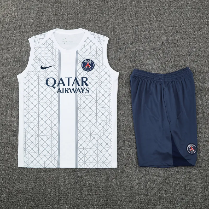 25-26 PSG Training Soccer White Vest Suit AAAAJersey Supply Yupoo 3