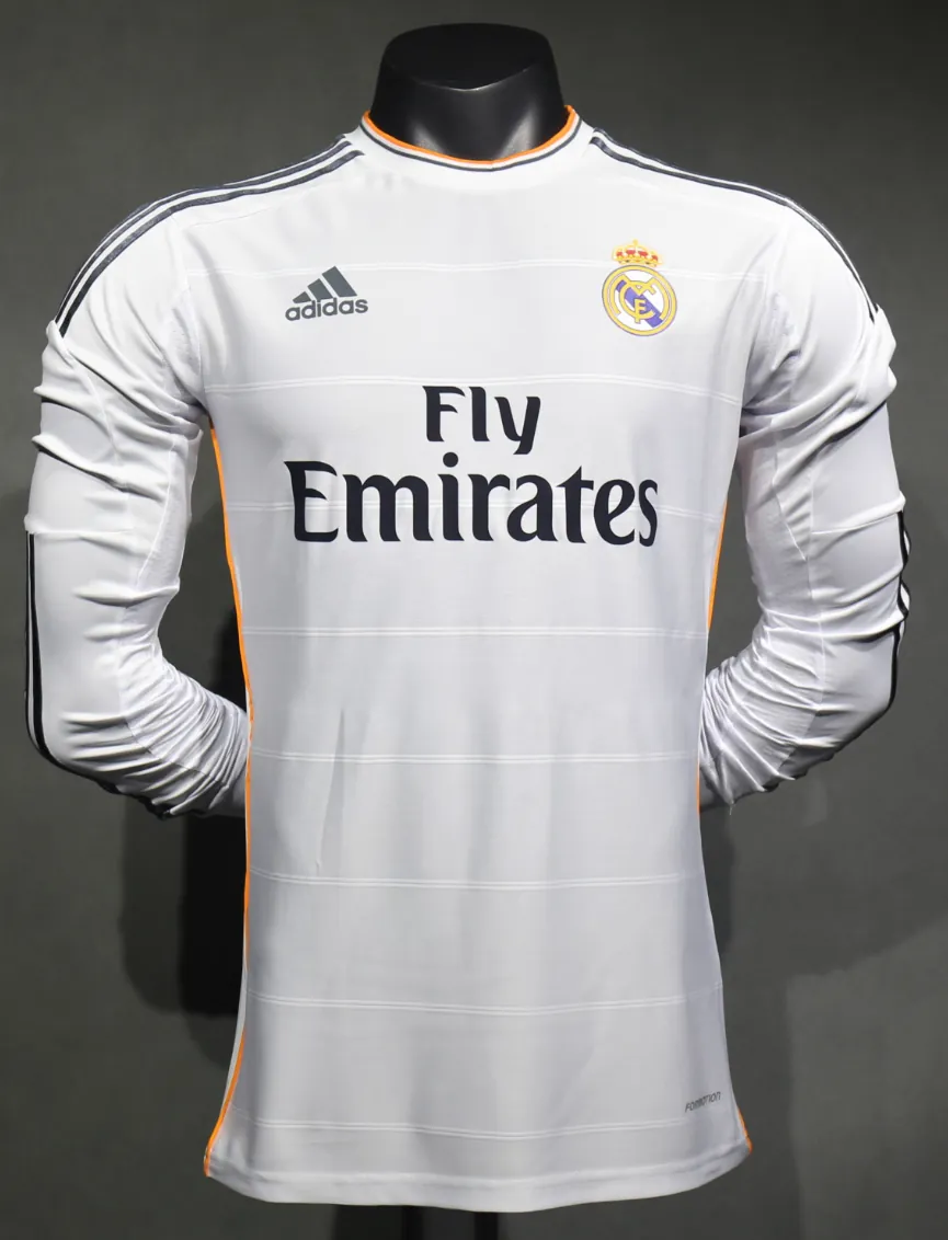 13-14 Real Madrid Home Retro Kit Vintage Player Version Long Sleeve Shirt AAAAJersey Dropship Y 6