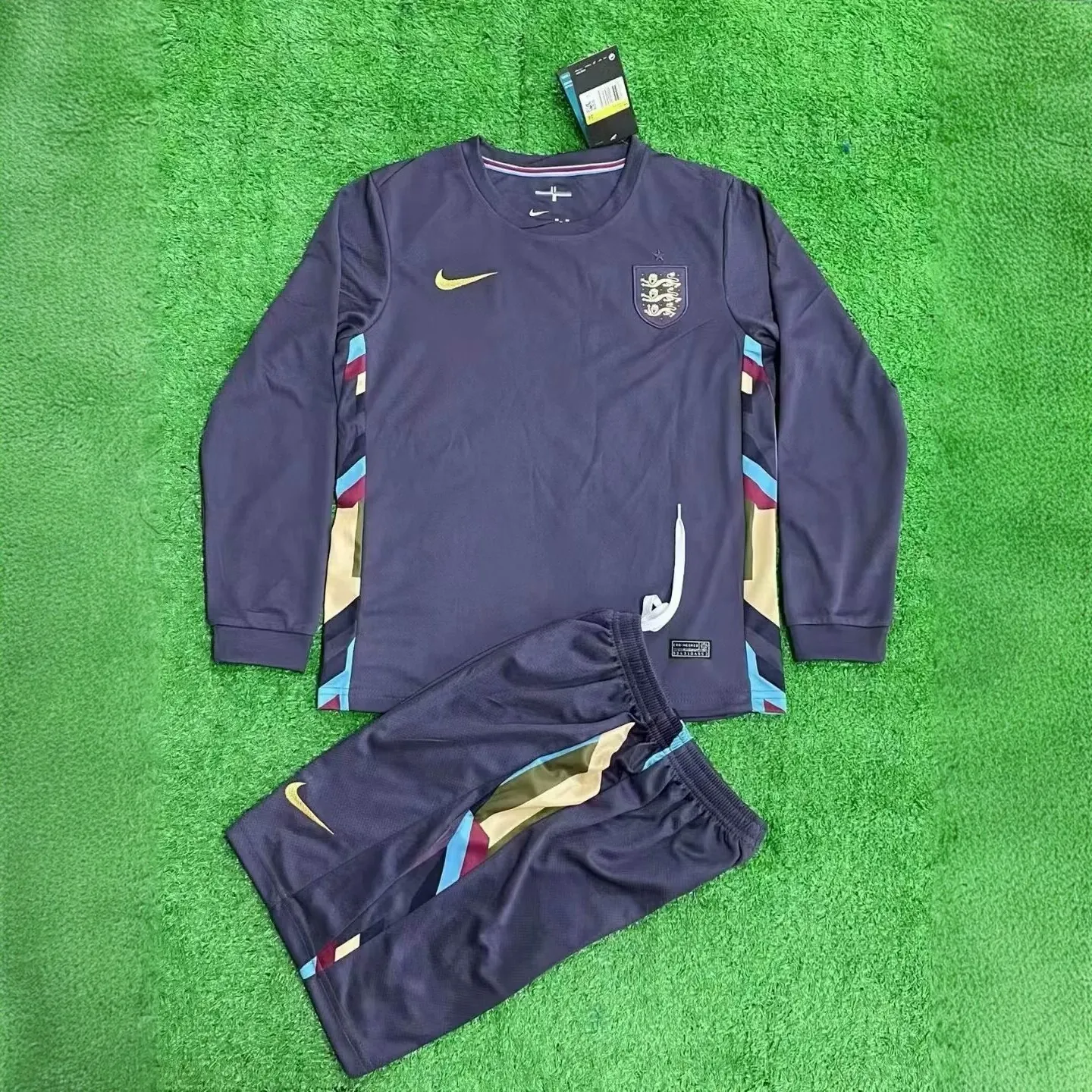 2024 England Away Kid Kits Long Sleeve UEFA Euro Children Sets Football Replicas Yupoo 2