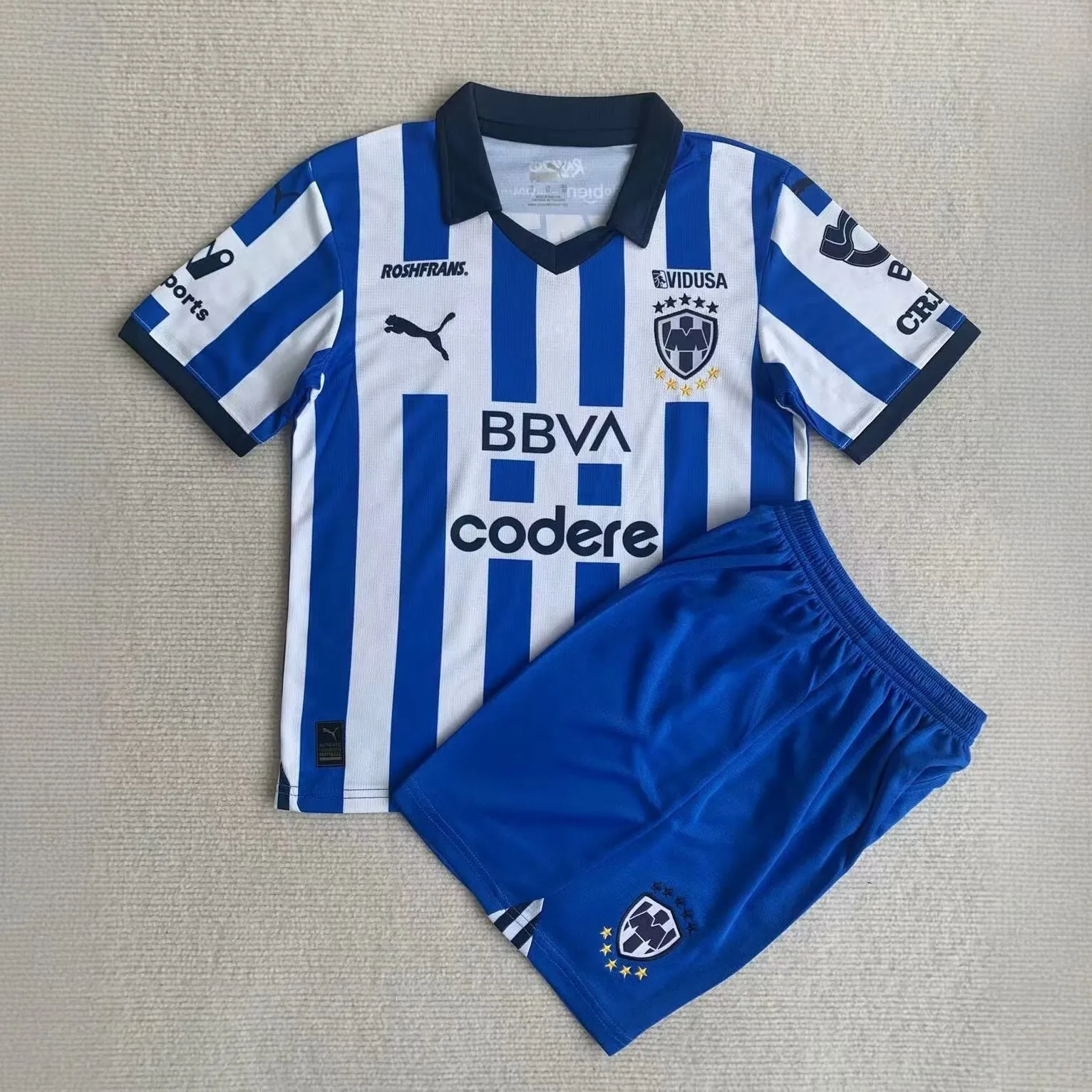 23-24 Rayados Monterrey Home Kids Kits Children Shirt Soccer Jerseys Yupoo 2