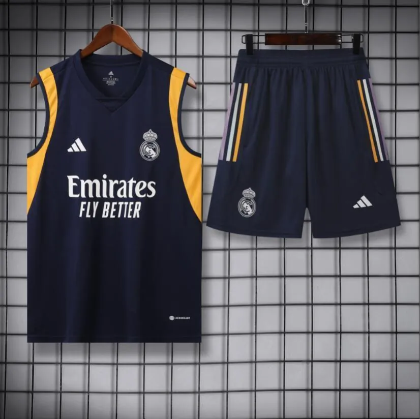 23-24 Real Madrid Training Suits Navy Vest Kit Soccer Jerseys Yupoo 3