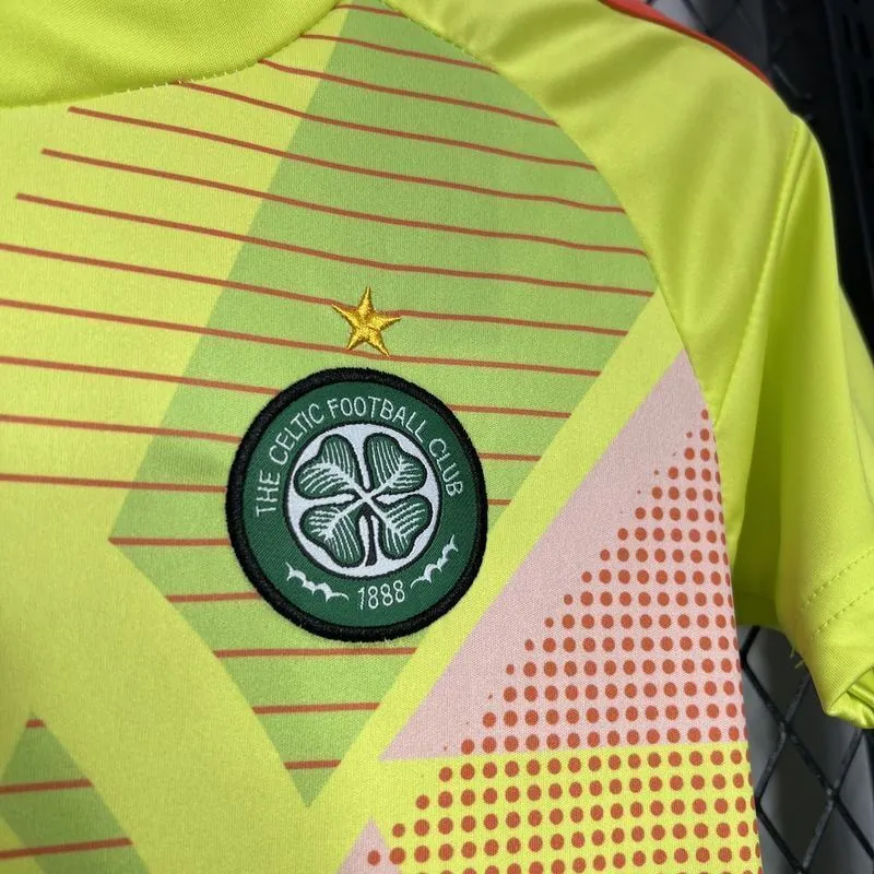 24-25 Celtic First Yellow Goalkeeper Kid Kits Youth Apparels Football AAAAJersey Yupoo 2