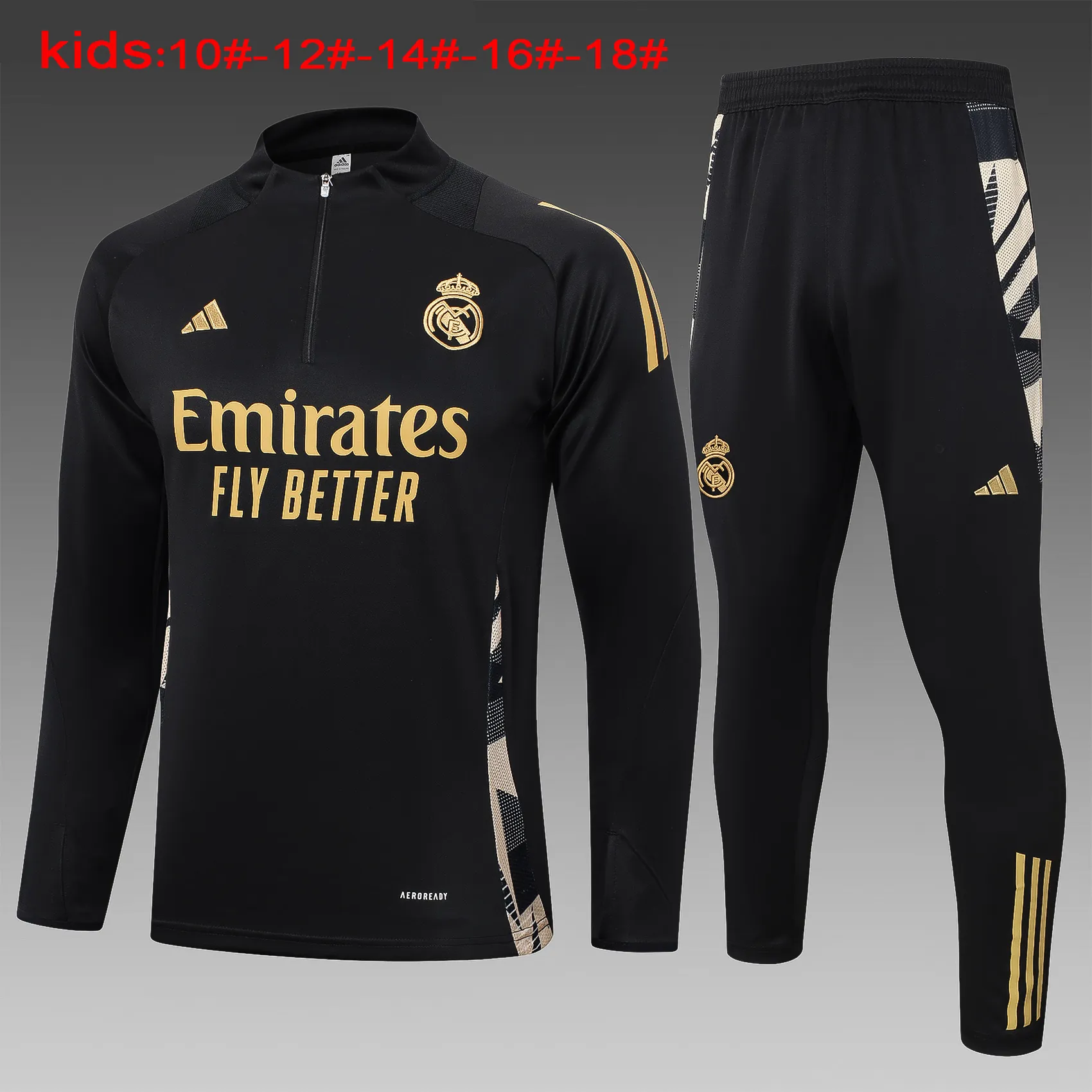 24-25 Real Madrid Kids Long Sleeve Training Suit Football Shirts 1
