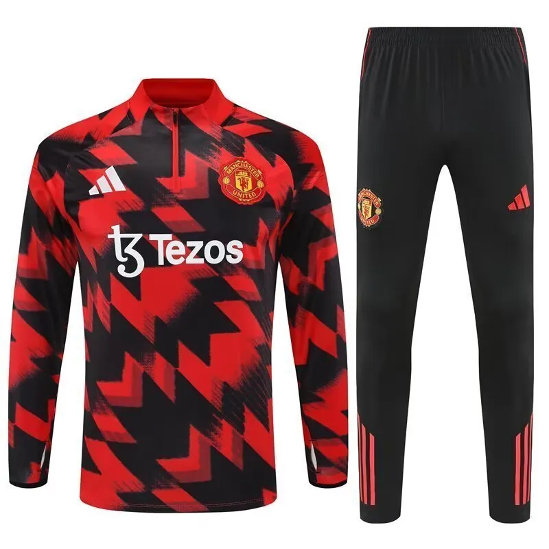 25-26 Manchester United Pre-Match Training Kits Long Football Tracksuits 3