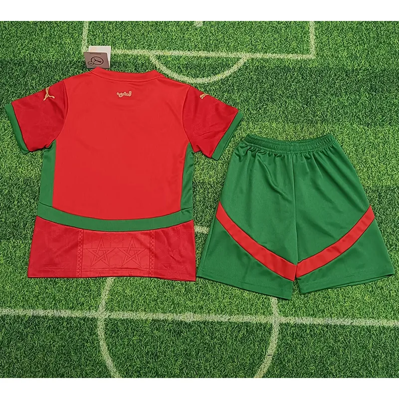 24-25 Morocco Home Kid Kits Youth Apparels Soccer AAAAJersey Yupoo 1