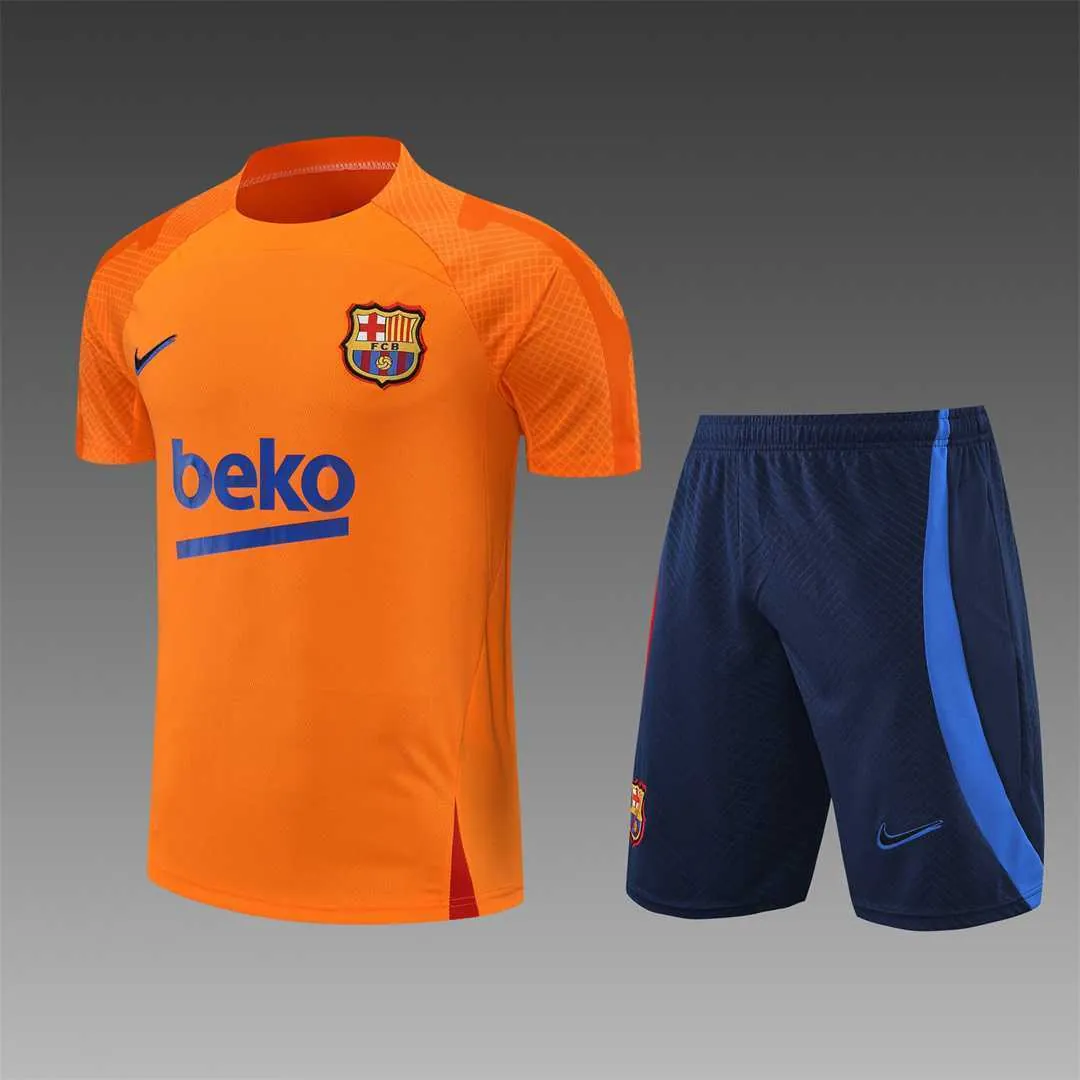 22-23 Barcelona training suit short sleeve kit orange 21