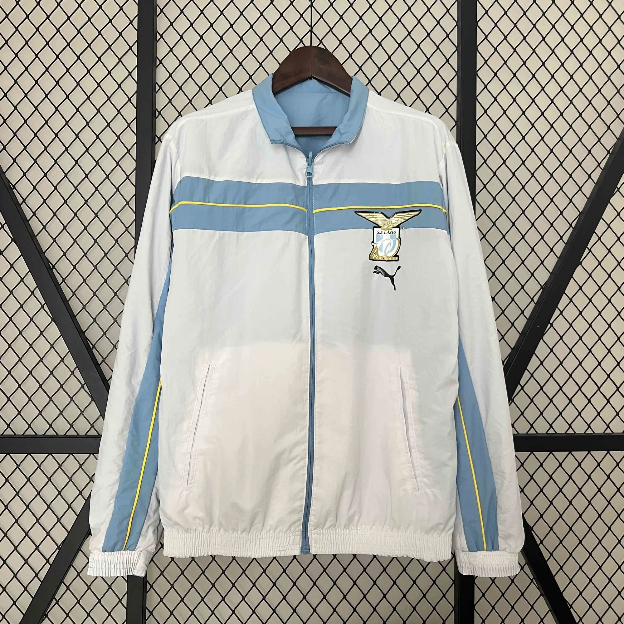 23-24 Lazio Blue and White Reversible Windbreaker Double-Sides Jacket Football Replicas 2