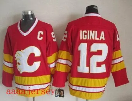 Calgary Flames retro ice hockey jersey M-3XL 卡加利火焰队复古冰球服 6