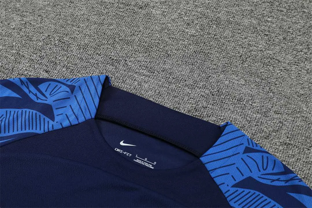 2022 France Training Suit Short Sleeve Kit Blue 16