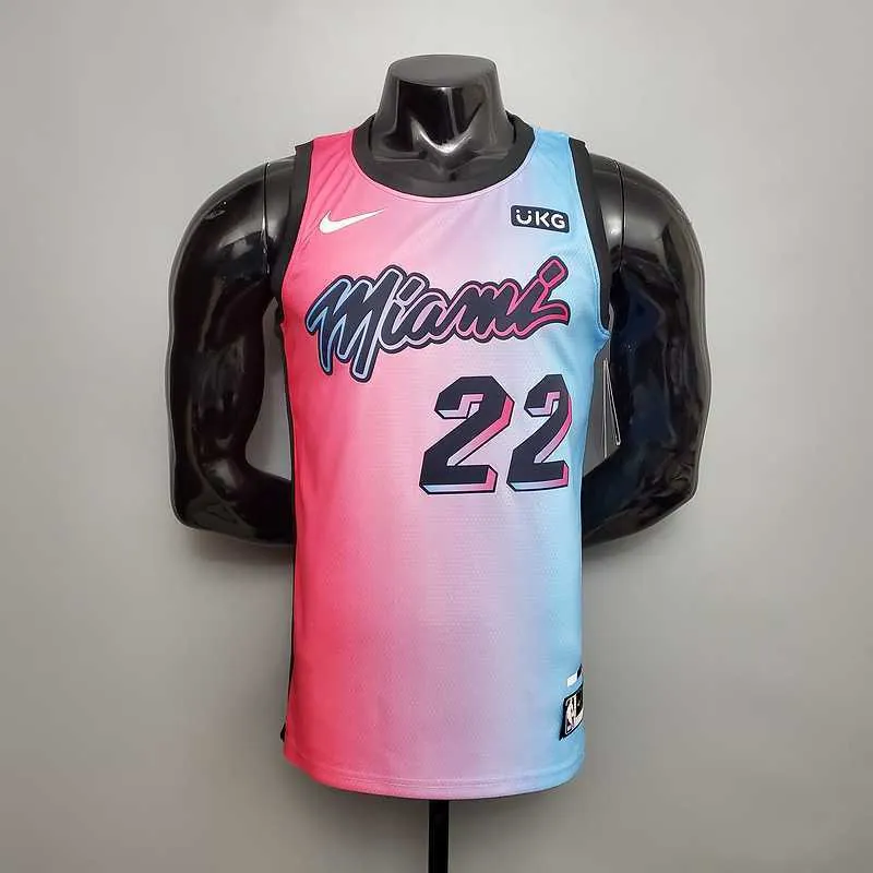 New Miami Heat BUTLER #22 City Edition Pink Blue Gradient Color 8