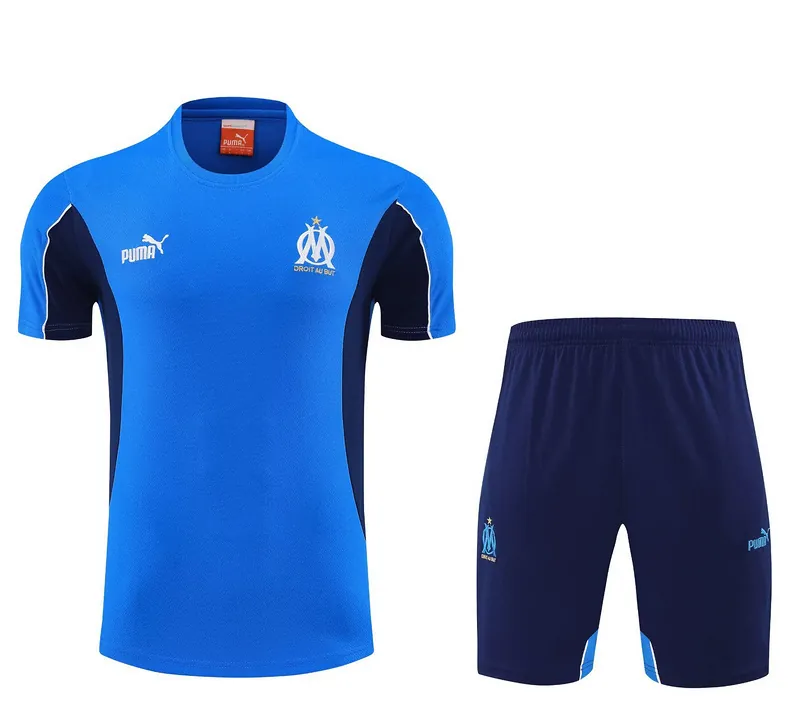 25-26 Marseille Blue Training Kits Football Tracksuits 3